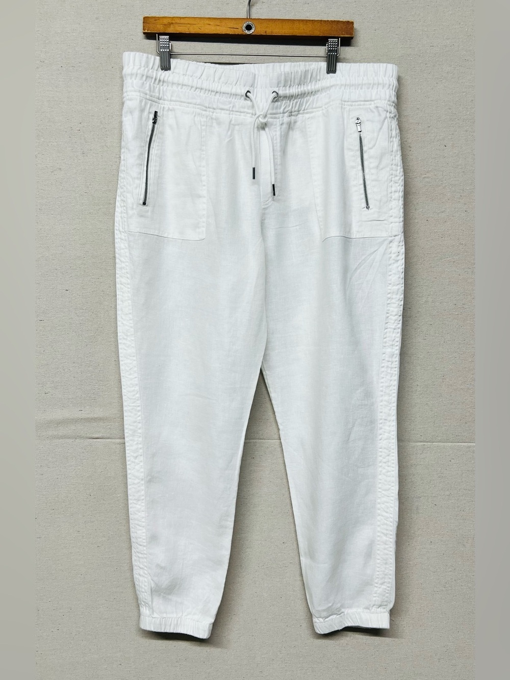 ATHLETA Cabo Linen Jogger Pants White Drawstring Elastic
Waist Women's Size XL